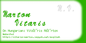 marton vitaris business card